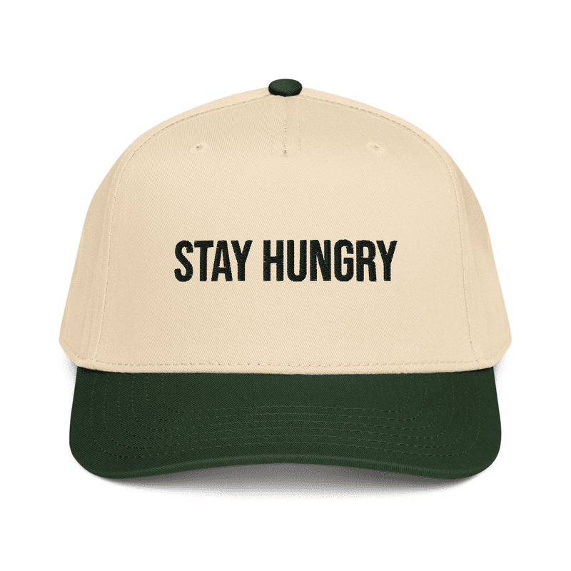 5 panel cap — Dark Green/Natural