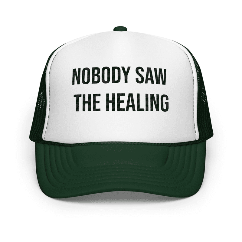 Foam trucker hat — Dark Green /White/Dark Green