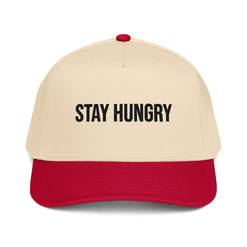5 panel cap — Red/Natural