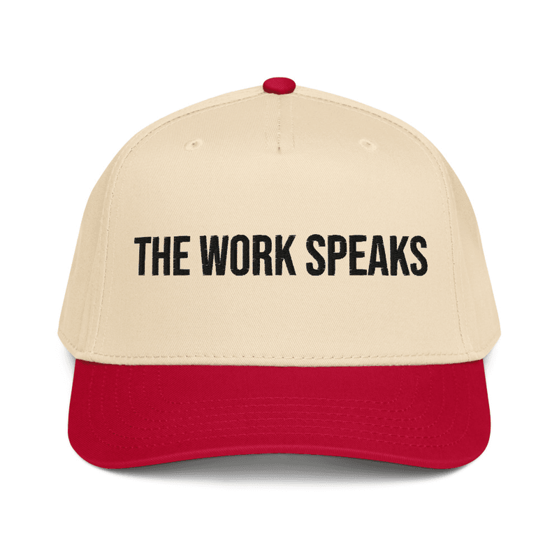 5 panel cap — Red/Natural